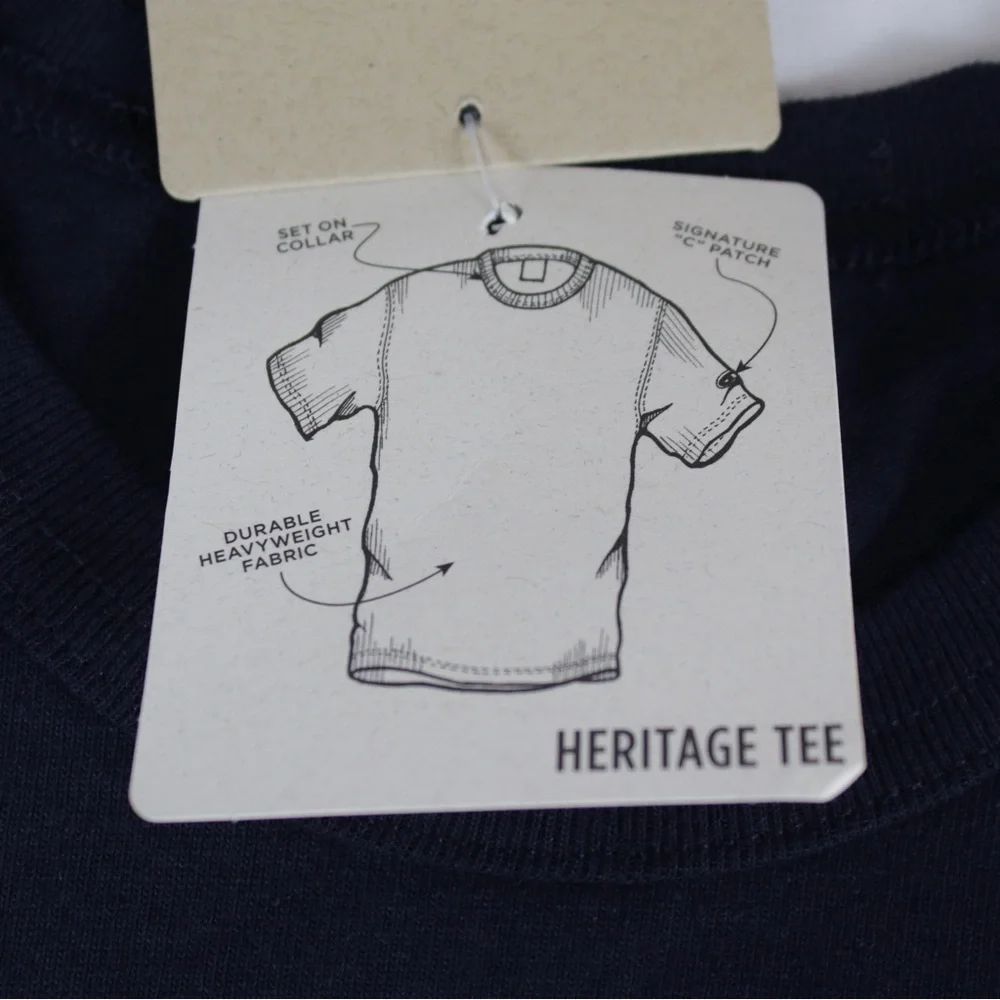Champion Navy Blue 100%‎ Cotton Logo Heritage T-Shirt Mens Size Small - NEW - Picture 5 of 8